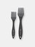 Silicone Dishwasher Safe Set of 2 Brush 4.13"x0.59"x9.65" - Black