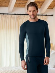 Sleep Long Sleeve Top Men Nattwell™ Sleep Tech - Midnight Blue I Still Blue