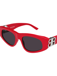 BB Vintage Oval Sunglasses - Red/Silver/Grey