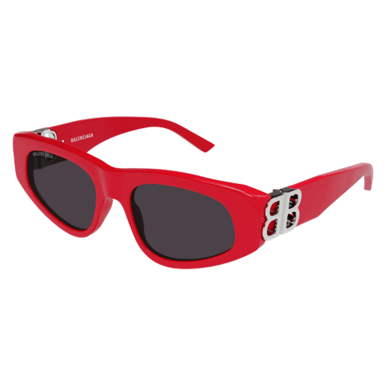 BB Vintage Oval Sunglasses - Red/Silver/Grey