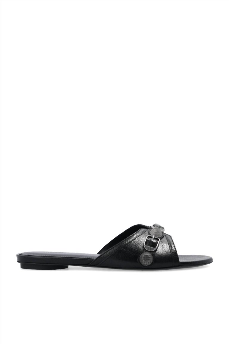 Cagole Sandal Flat In Black - Black