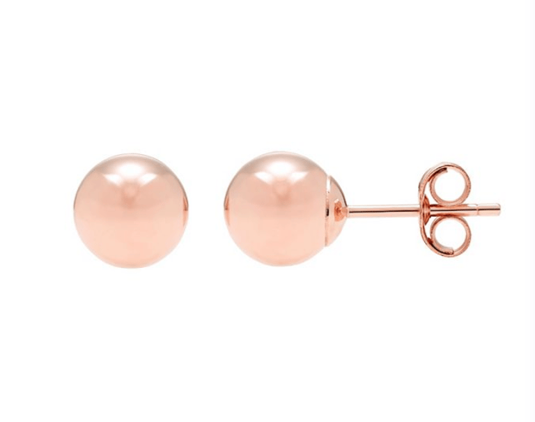 14K Hollow Women's Gold Classic Ball Stud Earrings