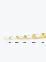 14K Hollow Women's Gold Classic Ball Stud Earrings