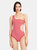 One Shoulder Swimsuit - Red