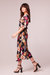 Astrid Black Floral Puff Sleeve Midi Dress