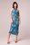 Audette Teal Floral Halter Midi Dress - Deep Teal/Teal