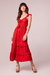 Clarisse Red Tiered Midi Dress - Aurora Red