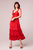 Clarisse Red Tiered Midi Dress