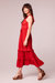 Clarisse Red Tiered Midi Dress