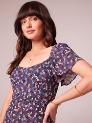 Coraline Purple Floral Crossover Mini Dress