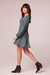 Genevieve Teal Diamond Long Sleeve Mini Dress