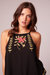 Instant Karma Black Embroidered Handkerchief Top