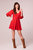 Josette Red Puff Sleeve Mini Dress - Aurora Red