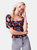 Leon Navy Floral Smocked Bodice Top