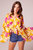 Mad Love Gold Floral Batwing Top - Gold/Fuchsia - Gold/Fuchsia