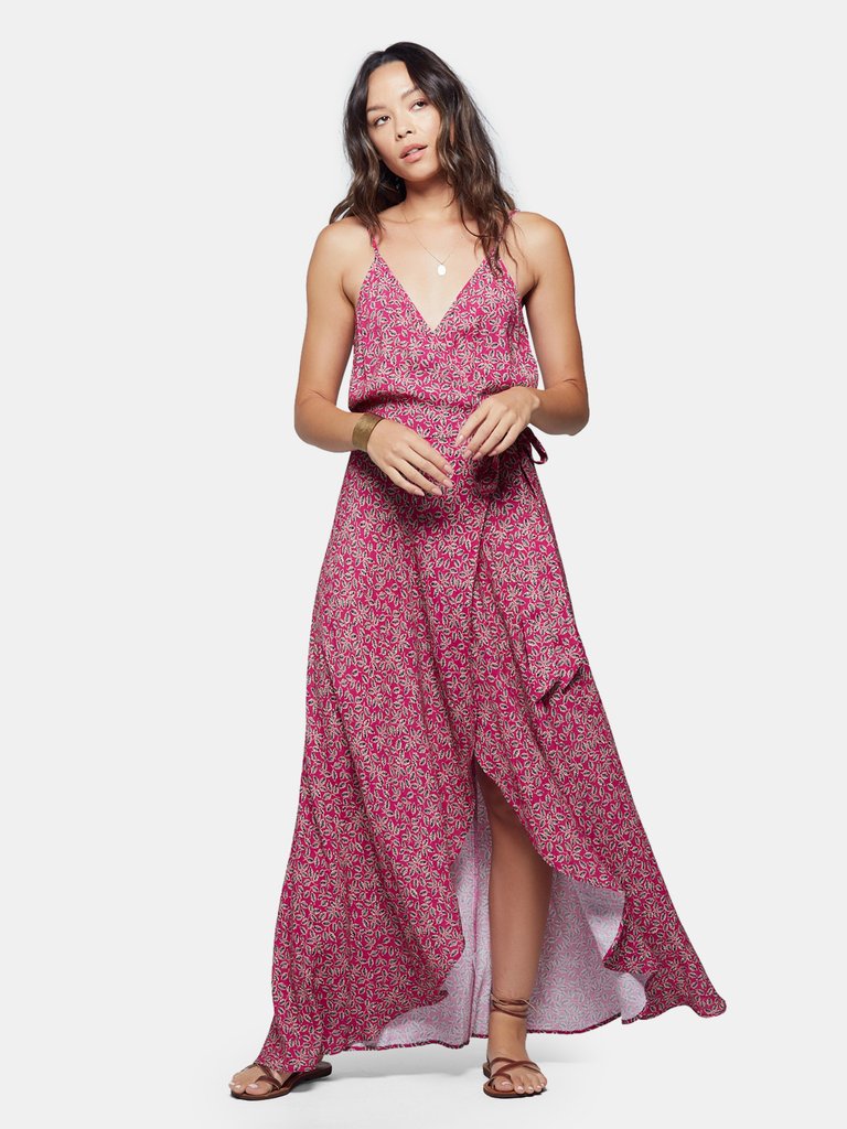 Mallorca Faux Wrap Floral Maxi Dress