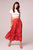 Ninette Crimson Floral Maxi Skirt - Crimson/Pink