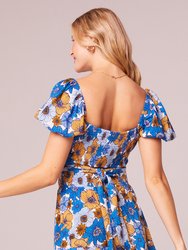 Something About You Royal Blue Floral Crop Top - Royal Blue/Butterscotch