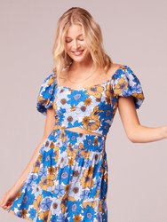 Something About You Royal Blue Floral Crop Top - Royal Blue/Butterscotch