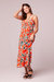 Amelia Tangerine Floral Tie Neck Maxi Dress - Tangerine/Ivory