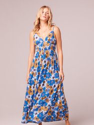 American Beauty Royal Blue Floral Maxi Dress