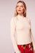 Annabella Ivory Ribbed Knit Top - Ivory