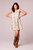 Ayanna Cream Ditsy Floral Mini Dress - Cream/Green