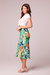 Erica Green Floral Midi Slip Skirt - Green/Cream