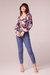 Floriane Purple Floral Ruched Front Top