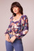 Floriane Purple Floral Ruched Front Top