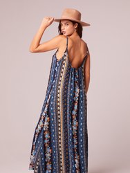 Heaven And Earth Stripe Print Maxi Dress