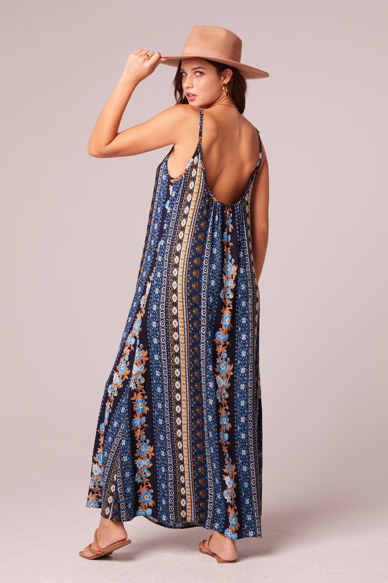 Heaven And Earth Stripe Print Maxi Dress