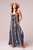 Heaven And Earth Stripe Print Maxi Dress - Navy/Azure