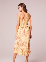 Ladies Of The Canyon Chartreuse Bra Cup Midi Dress