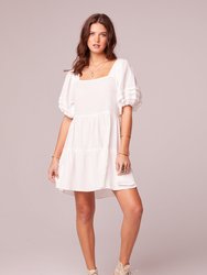 Let It Be White Babydoll Mini Dress - White