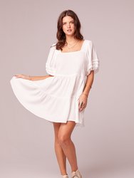 Let It Be White Babydoll Mini Dress