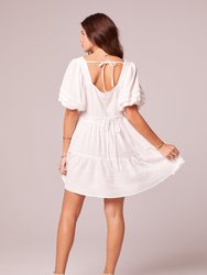Let It Be White Babydoll Mini Dress