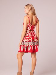 Love Is All Around Red Floral Mini Dress