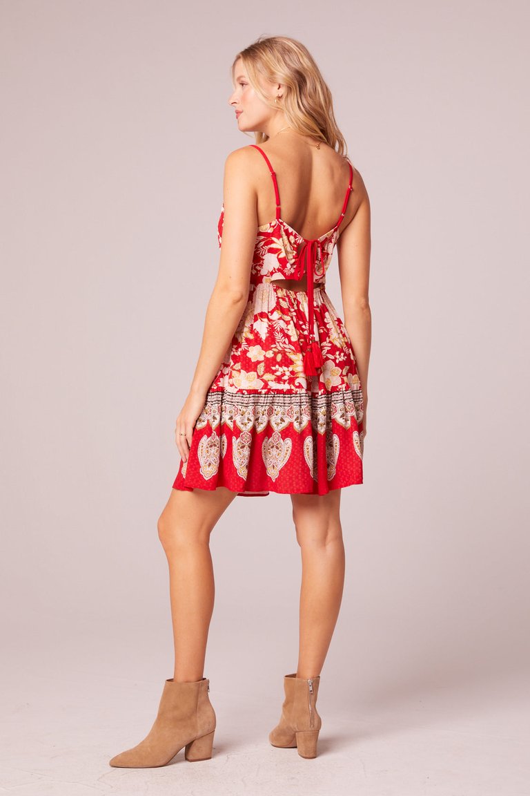 Love Is All Around Red Floral Mini Dress