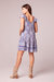 Lupe Blue Paisley Pattern Mini Dress