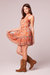 Margarita Orange Paisley Strappy Mini Dress - Orange/Ivory