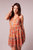 Margarita Orange Paisley Strappy Mini Dress - Orange/Ivory