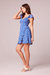 Maritza Blue Floral Smocked Mini Dress