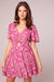 Mystery To Me Fuchsia Ikat Print Mini Dress