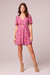 Mystery To Me Fuchsia Ikat Print Mini Dress - Fuchsia/Egret