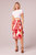 One Step Closer Red Floral Knee Length Skirt - Peach/Cream/Red
