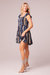 River Of Dreams Navy Stripe Print Tiered Mini Dress