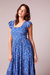 Sonia Blue Floral Smocked Maxi Dress