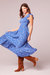 Sonia Blue Floral Smocked Maxi Dress - Blue/Ivory