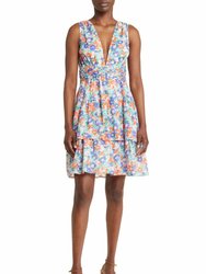 Donna Floral Tiered Cotton Dress - Portobello Languid